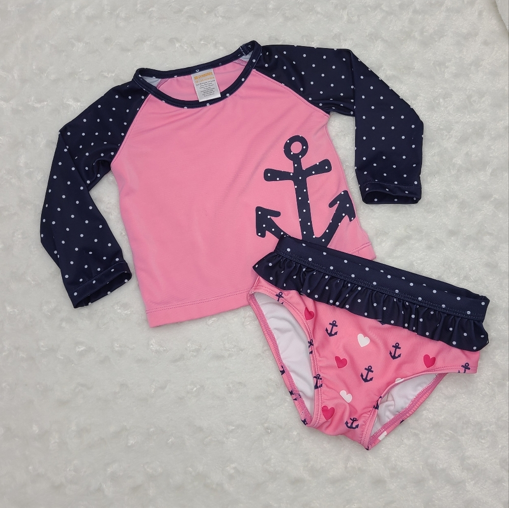 Gymboree nautical rashguard swimsuit size 18-24 months